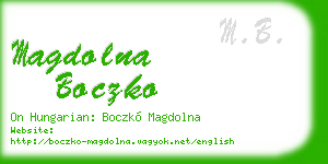 magdolna boczko business card