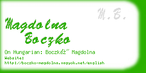 magdolna boczko business card